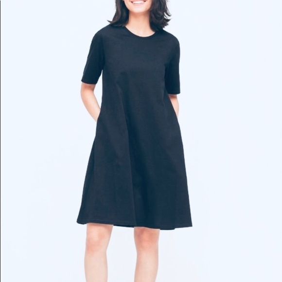 Uniqlo Womens Mercerized Cotton 1/2 sleeve A line t-shirt dress (NEW WITH TAGS) - Picture 2 of 14